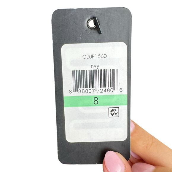 Guess NWT Navy Crepe Fabric Orange & White Bead Embellished Choker Sheath Dress - Picture 10 of 13